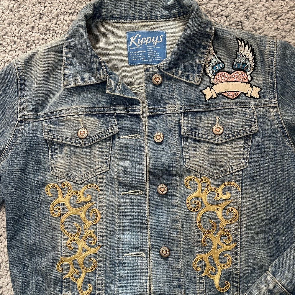 Kippys Vintage Denim Jacket With Rhinestone - Picture 2 of 8